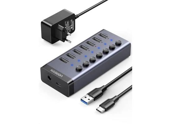 UGREEN Powered USB 3.0 Hub 7-Port with 4 Smart Charging Ports & Individual On/Off Switches